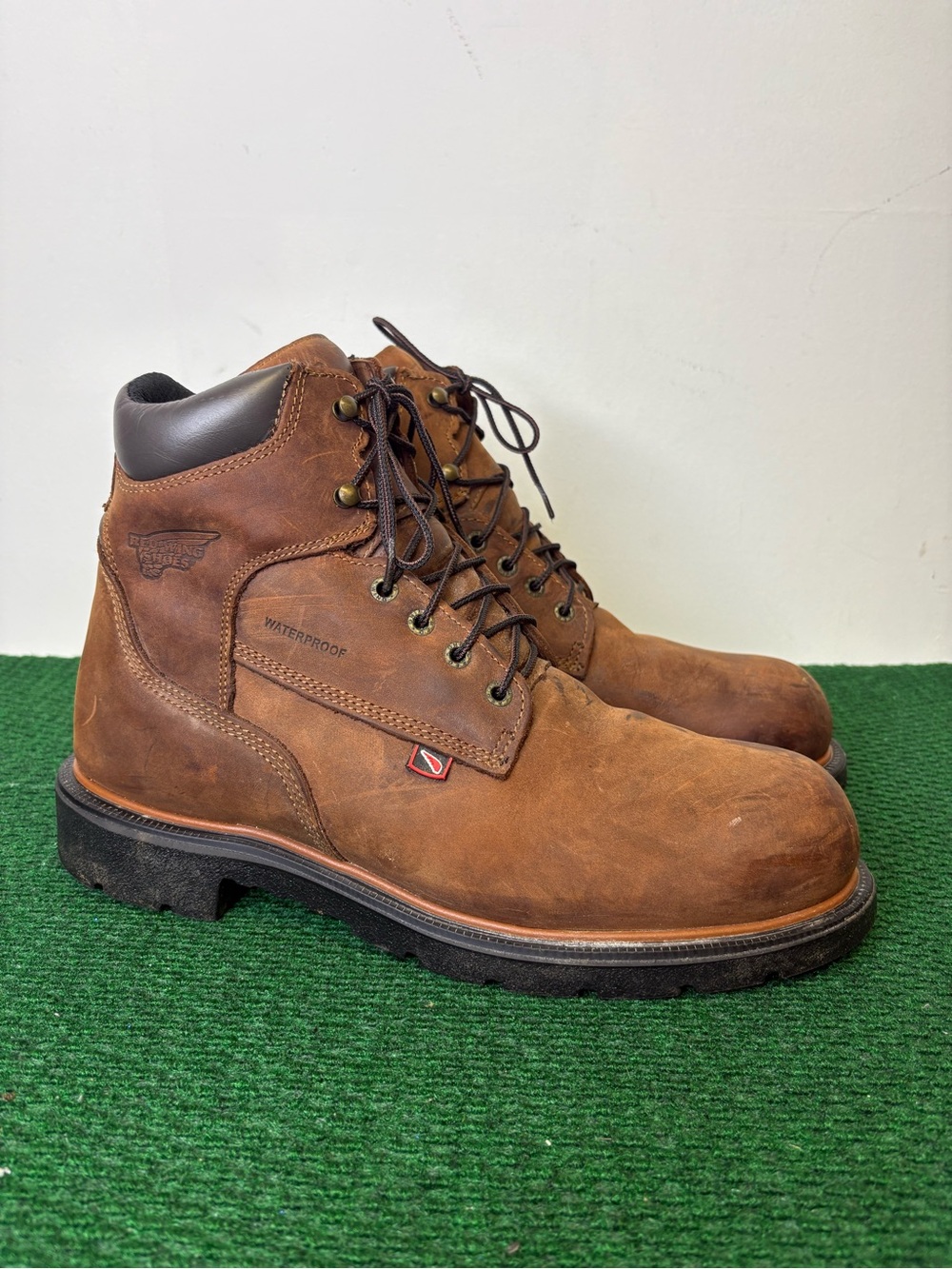 Red Wing Shoes Brown Leather Waterproof Work Boots - Men's